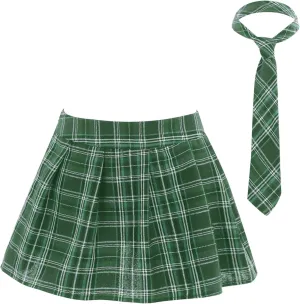 Woman's Schoolgirls Outfits Mini Skirt Plaid Skater A-line Skirt Pleated Role Play Lingerie