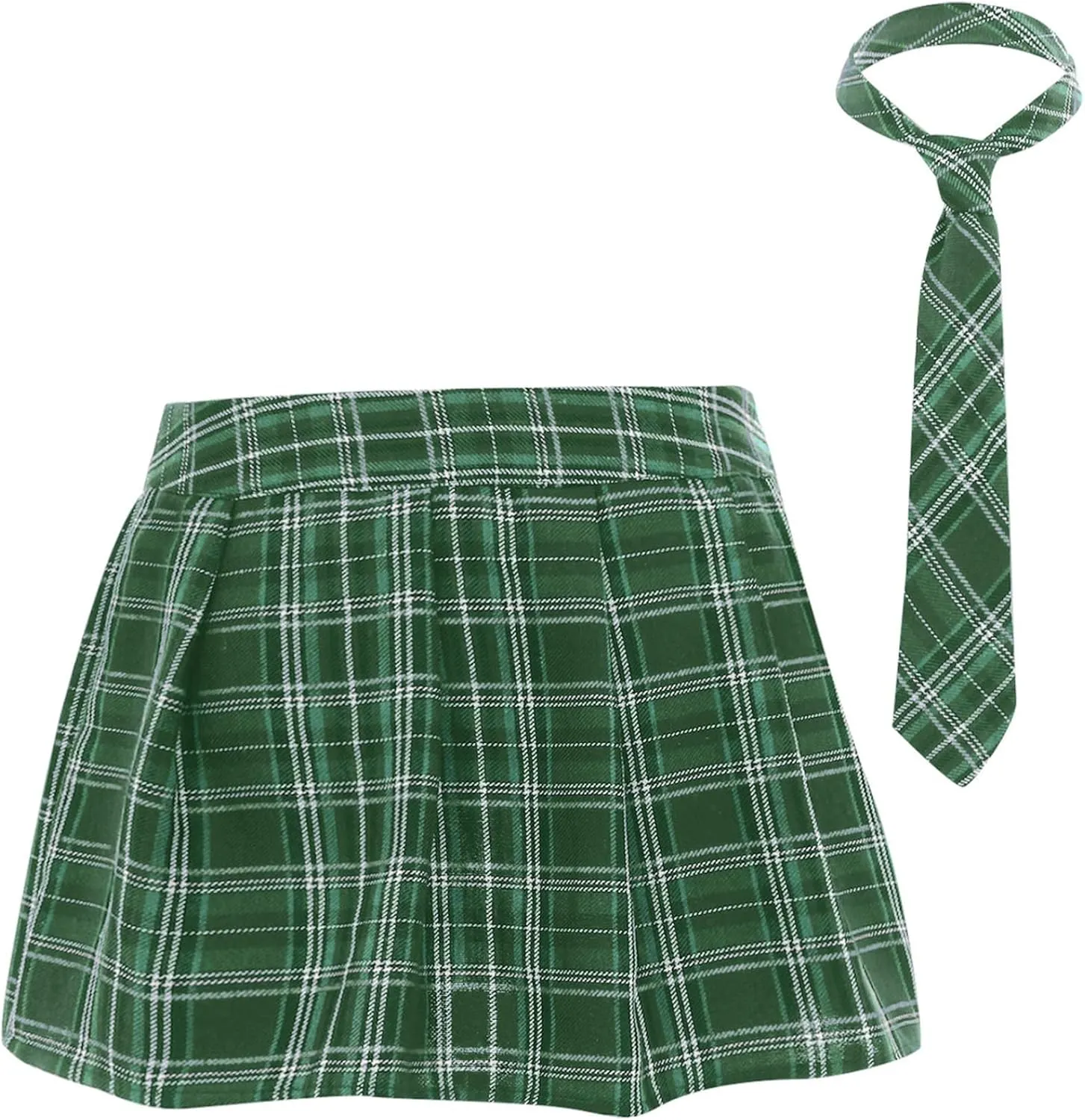 Woman's Schoolgirls Outfits Mini Skirt Plaid Skater A-line Skirt Pleated Role Play Lingerie