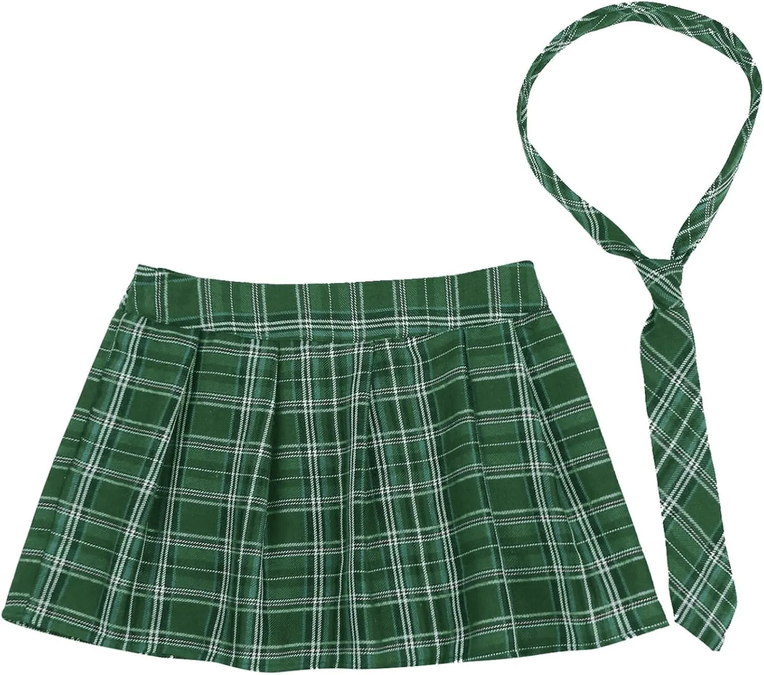 Woman's Schoolgirls Outfits Mini Skirt Plaid Skater A-line Skirt Pleated Role Play Lingerie