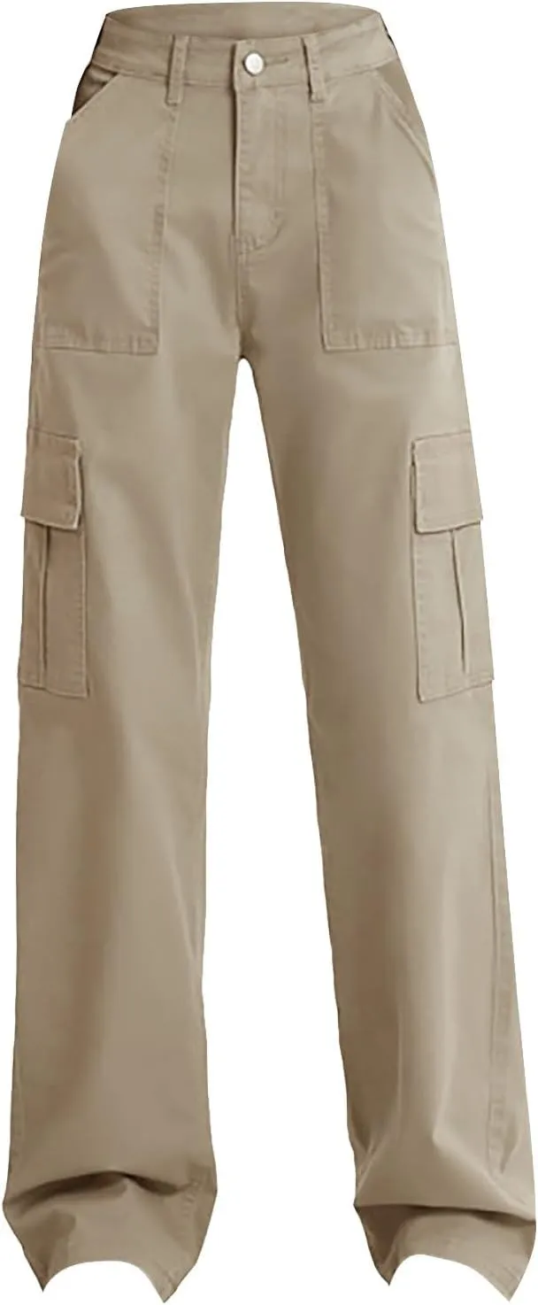 Women 2024 Baggy Parachute Pants Casual Cargo Pant Low Waist Loose Y2K Pants Multiple Pockets Jogger