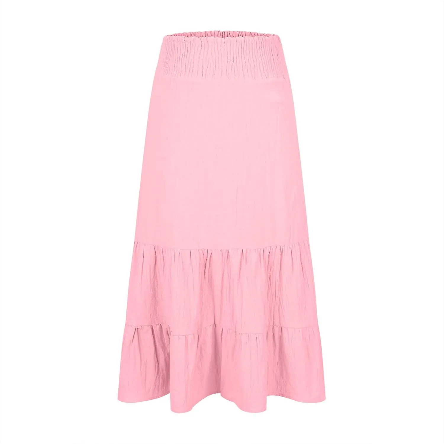 Women A-Line Pleated Elastic High Waist Maxi Skirt Ankle Length Flowy Swing Elegant Dressy Casual Work Long Skirts