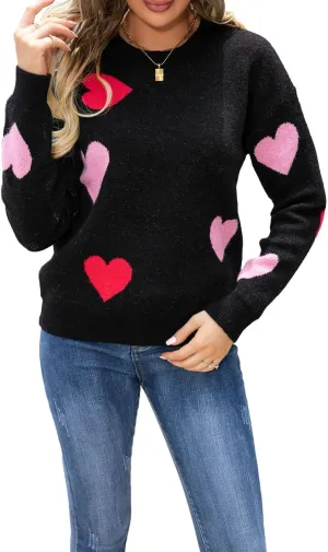 Women Argyle Oversized Sweaters Casual Crew Neck Geometric Pattern Knitted Pullovers Jumper Vintage Streetwear
