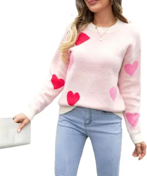 Women Argyle Oversized Sweaters Casual Crew Neck Geometric Pattern Knitted Pullovers Jumper Vintage Streetwear