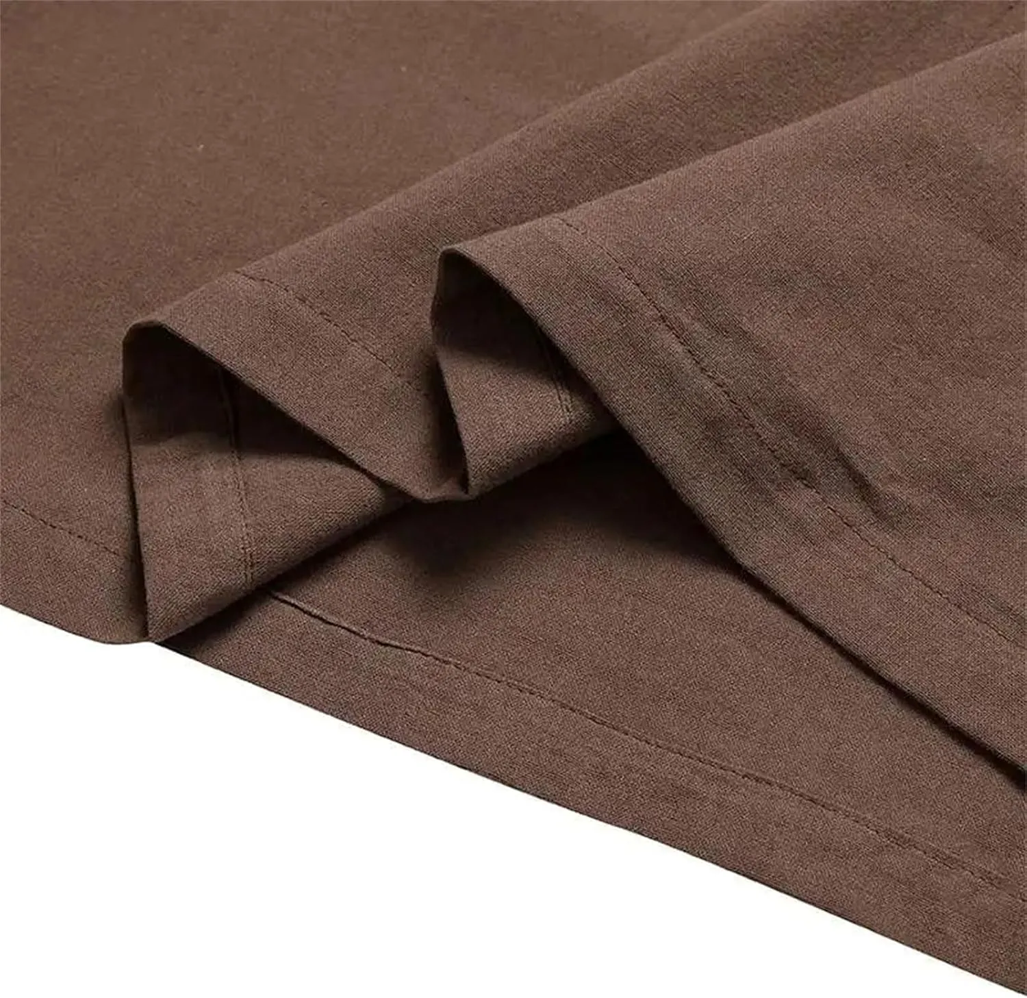 Women Cotton A Line Skirt Summer Elastic Waist Casual Holiday Skirt with Side Pockets