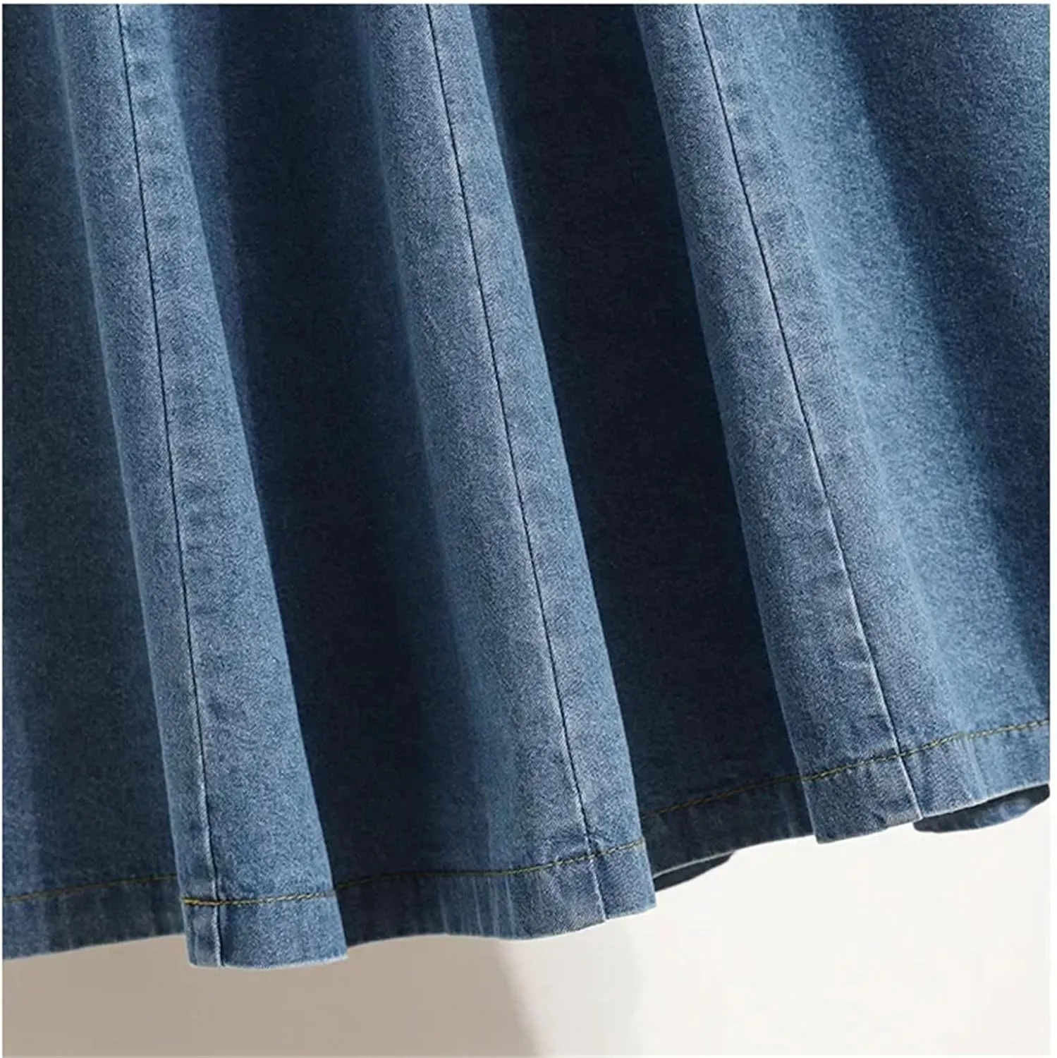 Women High Waist Denim Skirt Summer Elegant Midi Thin Slim Fit A-Line Skirt