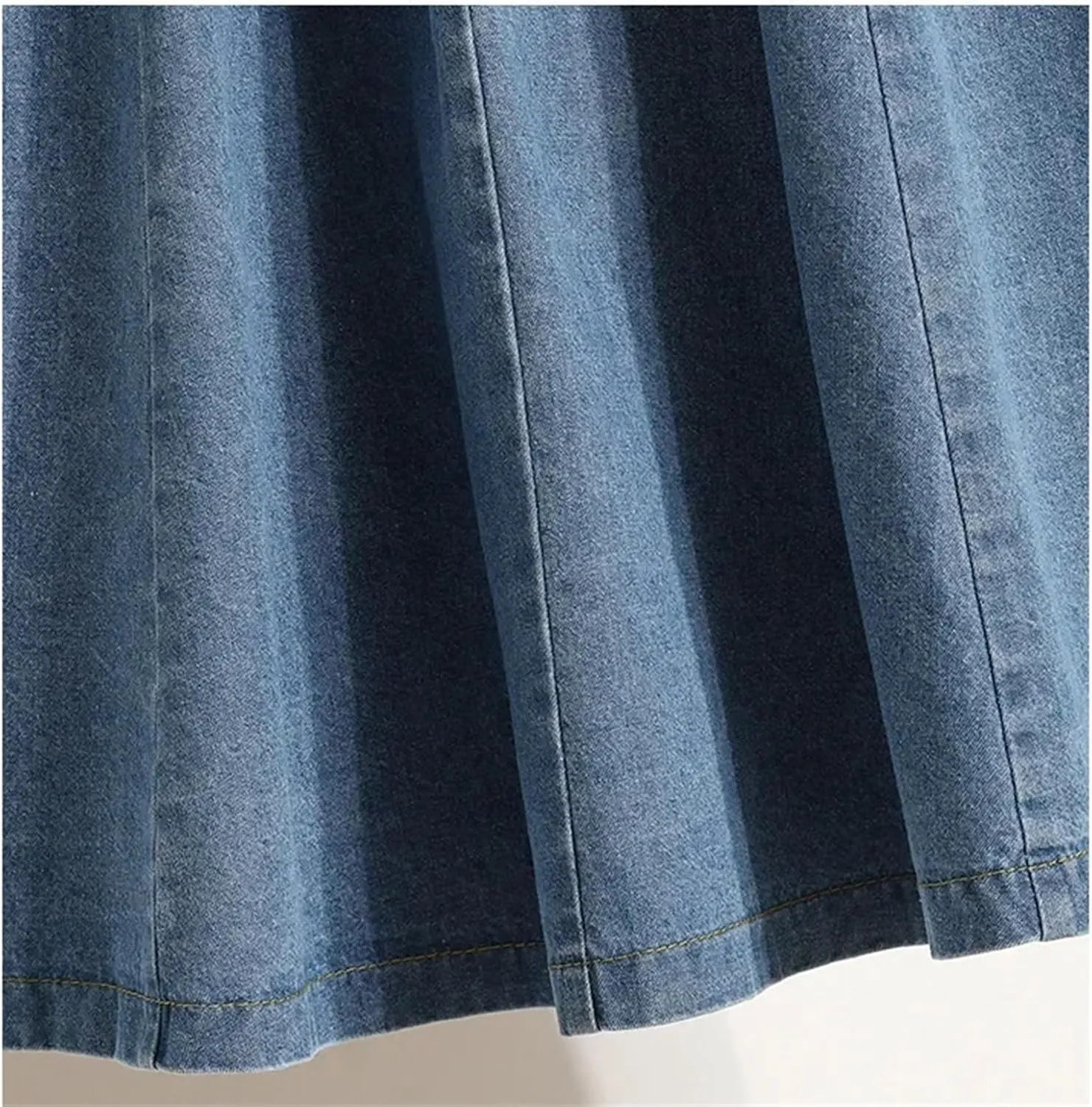 Women High Waist Denim Skirt Summer Elegant Midi Thin Slim Fit A-Line Skirt