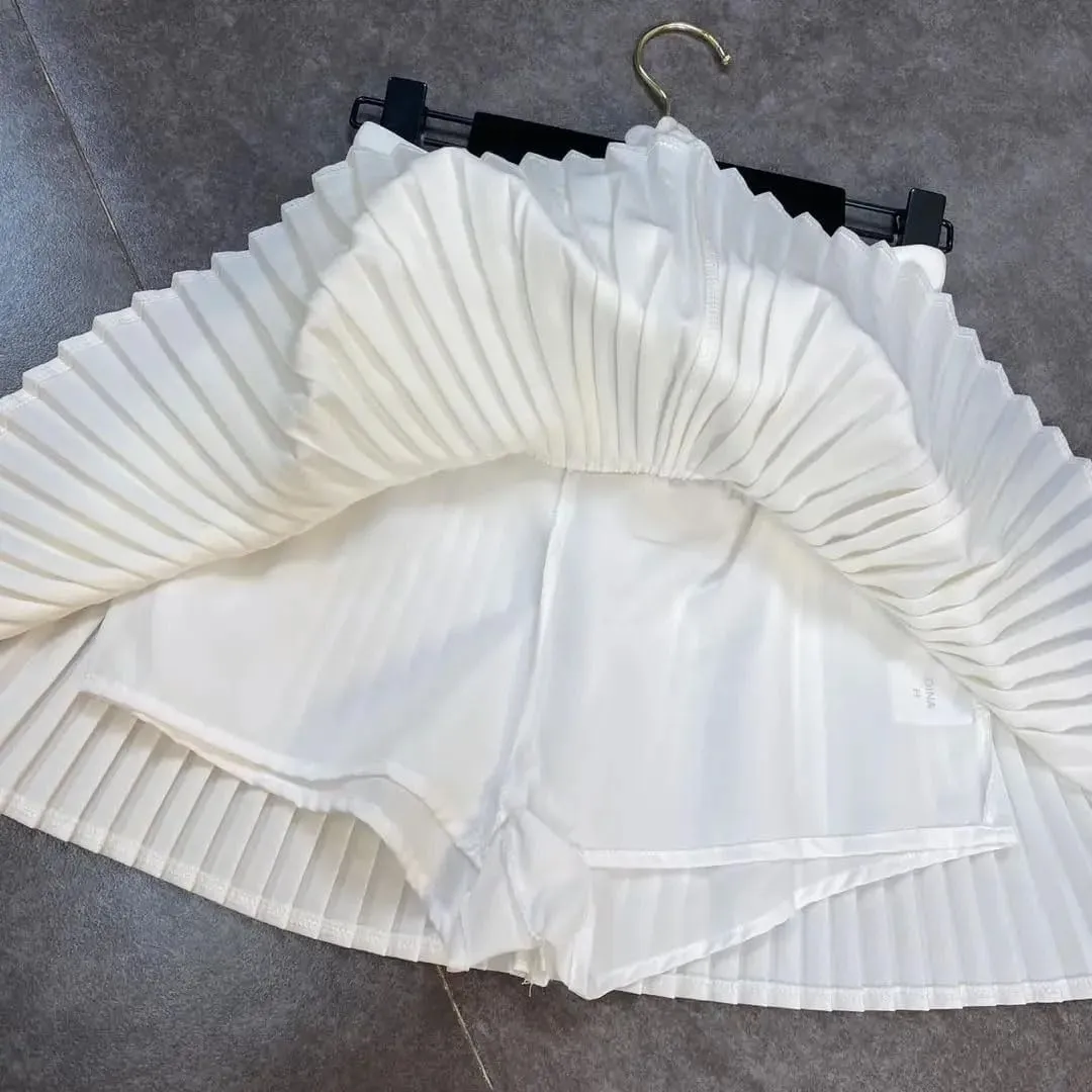 Women High Waist Short Mini Pleated Skirt Streetwear Slim Korea A Line Skirt