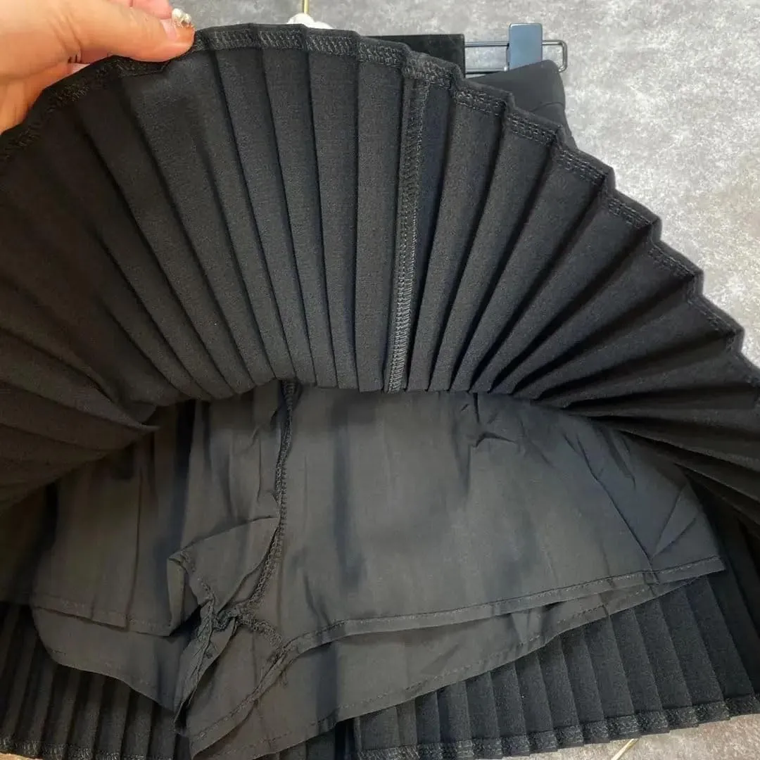 Women High Waist Short Mini Pleated Skirt Streetwear Slim Korea A Line Skirt