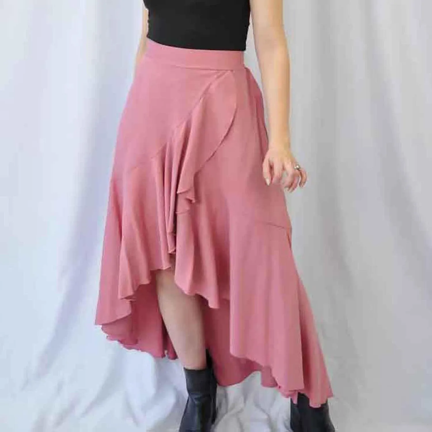 Women High Waisted Flowy Skirts A-line Long Maxi Skirt Casual Summer Pleated Skirts Asymmetrical Skirt Travel Outfit
