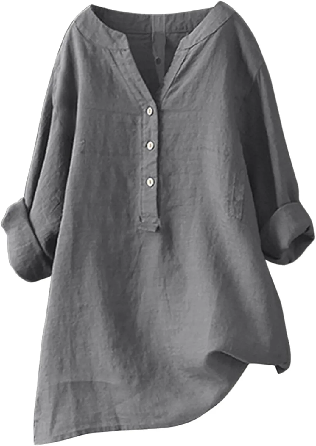 Women Linen Shirts Summer Linen Bohemian Short Sleeve Tunic Top Casual Loose Dressy V-Neck Tee Tops