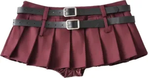 Women Sexy Pleated Mini Skirt Lace Ruffle Solid Lingerie Short Skirts Mini Skirts With Shorts Sexy Gothic Mini Skirt