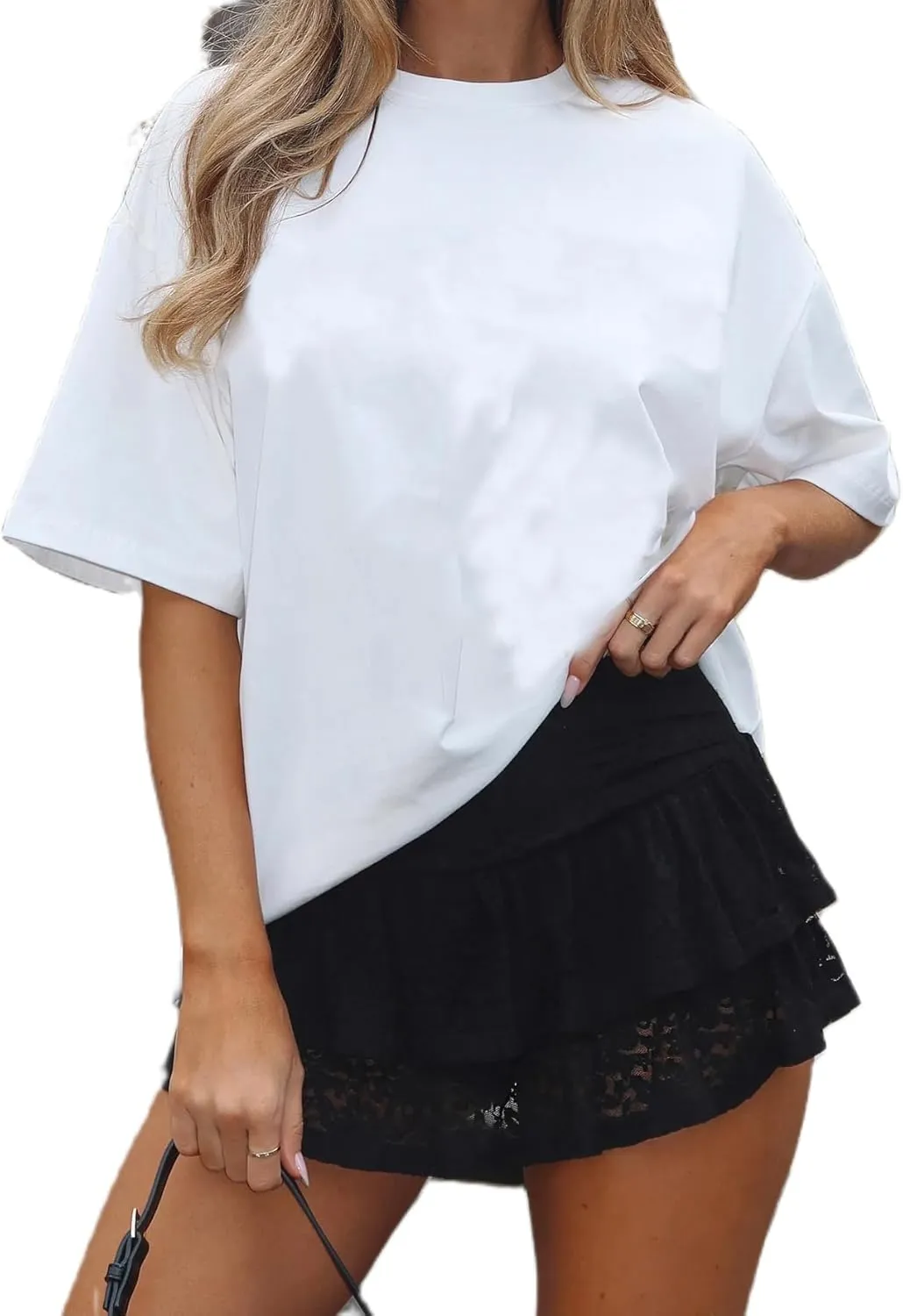 Women Y2k Floral Lace Mini Skirt Low Rise Layered Pleated Skirts Flowy Ruffled A-Line Short Skirts Streetwear