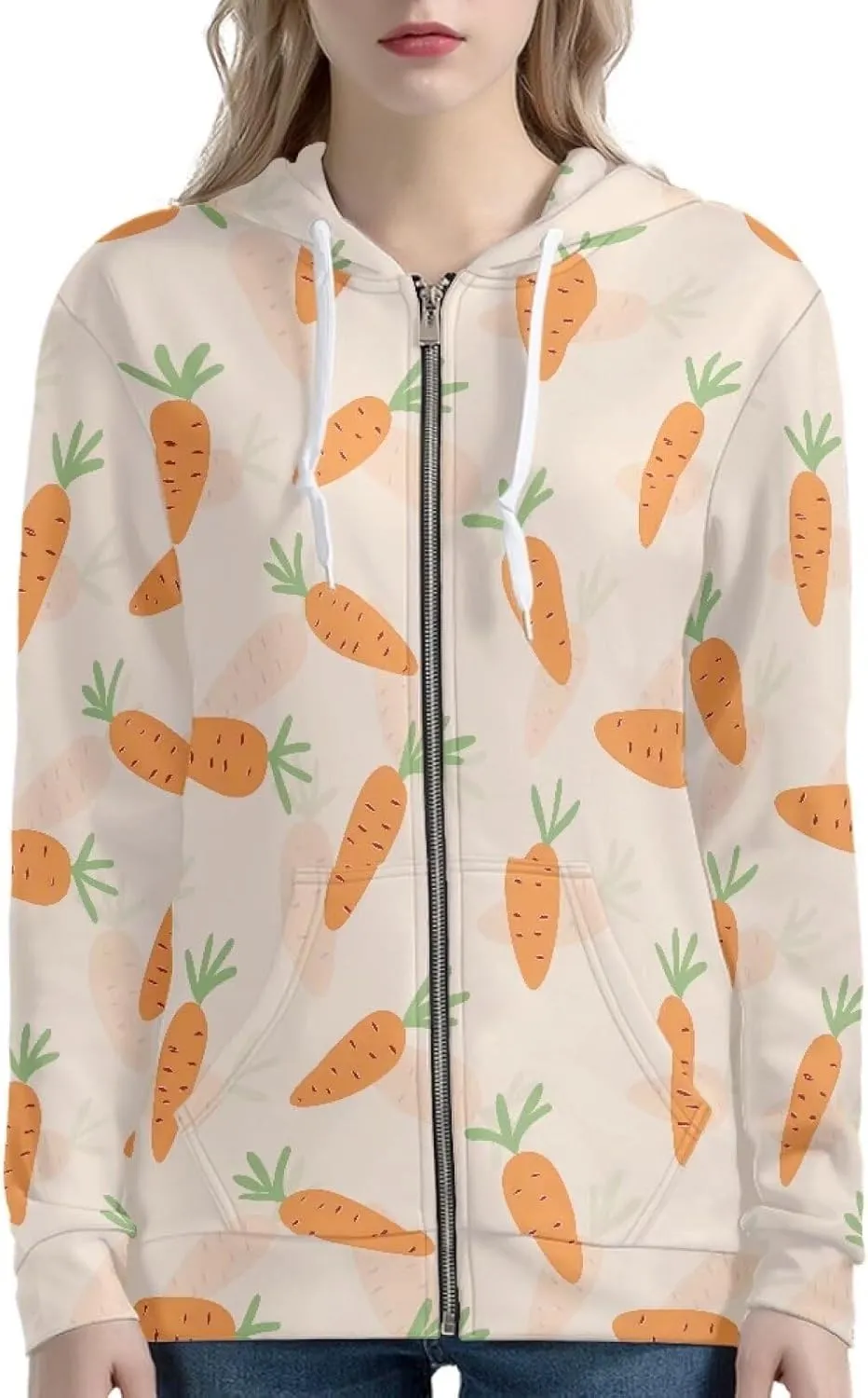 Women Zip Up Hoodies Spring Fall Trendy Cute Thin Long Sleeve Hoodie Coat With Pockets