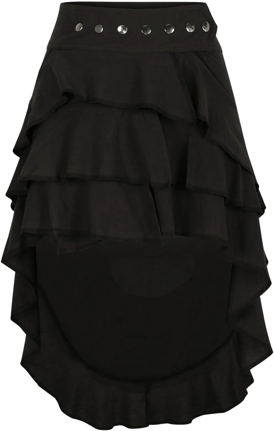 Womens Asymmetrical Hem Ruffle Skirts High Waisted Pleated Skirt Elastic Layered Mini Skirts A Line Beach Skirt