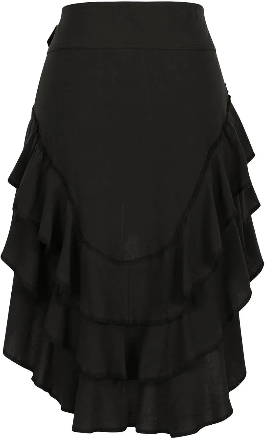 Womens Asymmetrical Hem Ruffle Skirts High Waisted Pleated Skirt Elastic Layered Mini Skirts A Line Beach Skirt