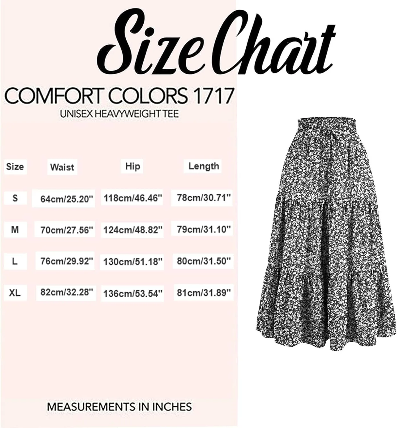 Women's Boho Skirt Casual Elastic High Waist Maxi Floral Print Skirts Summer Flowy A Line Beach Long Outfits Dress