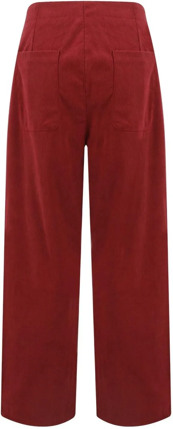 Womens Cargo Pants Button Travel Gym Y2K Straight Leg High Waisted Hiking Pants Baggy Trendy Multiple Pocket Trousers