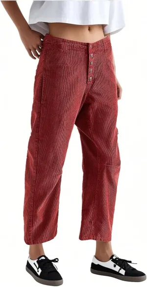 Womens Cargo Pants Button Travel Gym Y2K Straight Leg High Waisted Hiking Pants Baggy Trendy Multiple Pocket Trousers