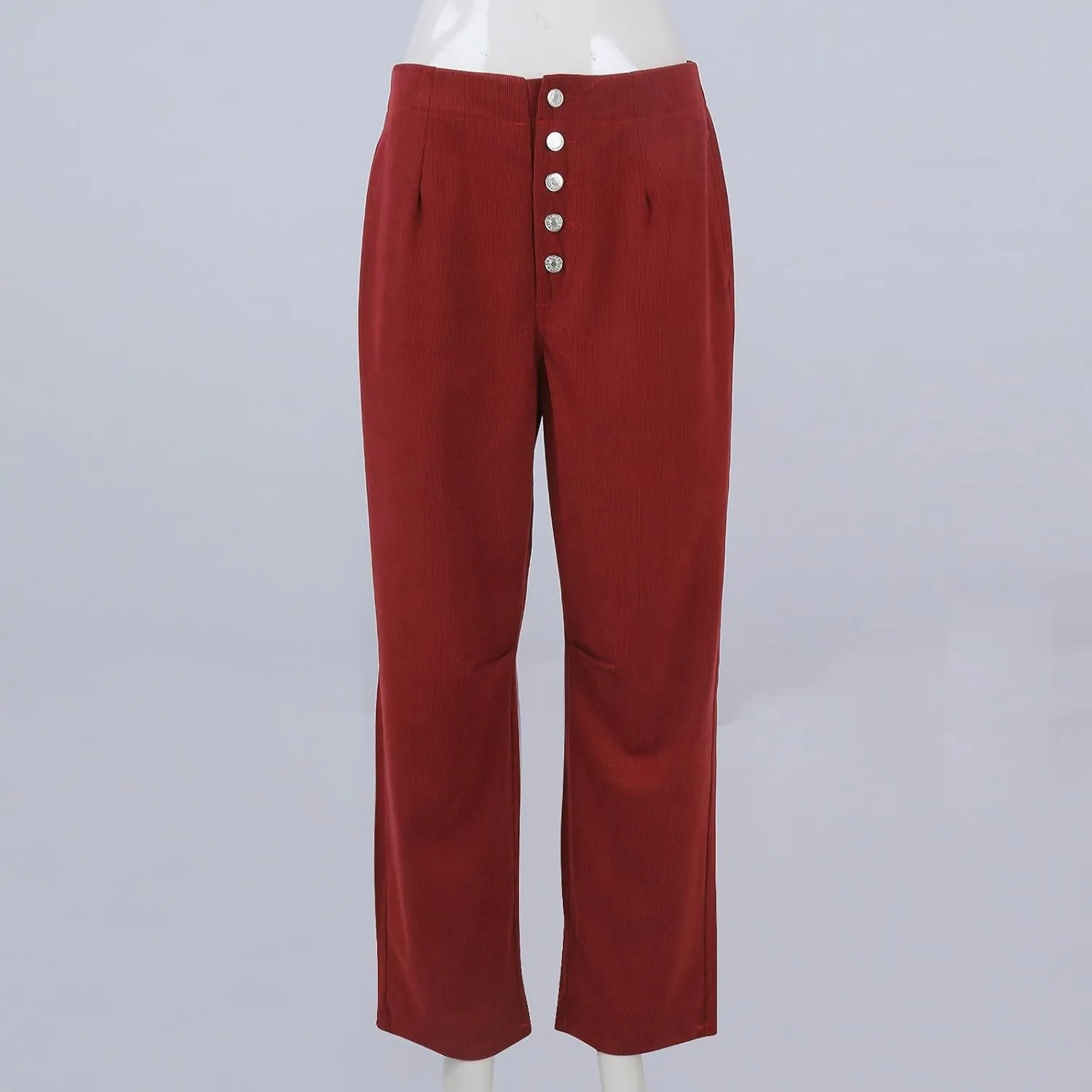 Womens Cargo Pants Button Travel Gym Y2K Straight Leg High Waisted Hiking Pants Baggy Trendy Multiple Pocket Trousers