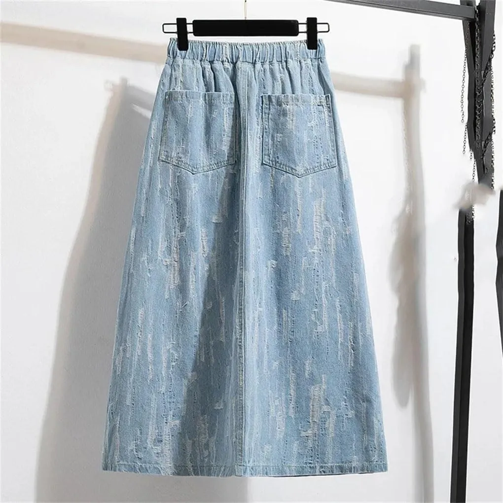 Womens Casual High Waist Pleated Split Skirts Office Solid Lace-Up A-Line Skirt