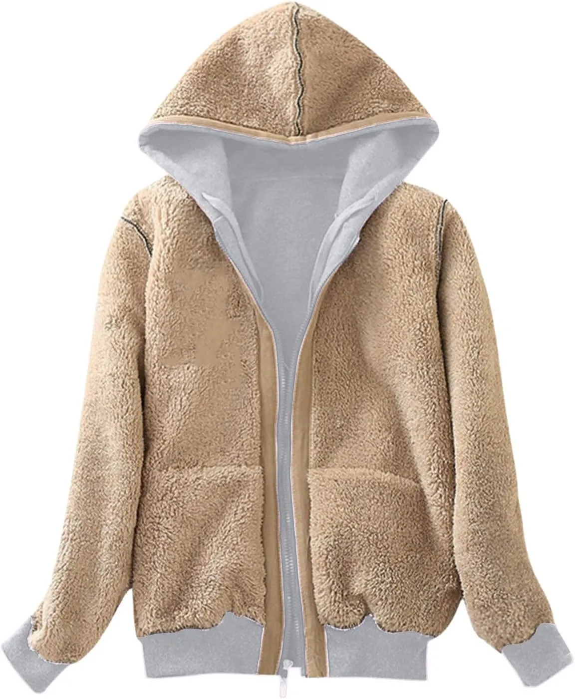 Womens Casual Oversized Sweatshirt Womens Zip Up Hoodies Cropped Sweatshirts Fleece Jackets Fall Outfits Hooded