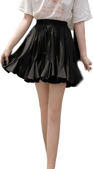 Women's Chiffon Skirt Floral Casual Pleated Mini Skirt Women's A-Line Skirt