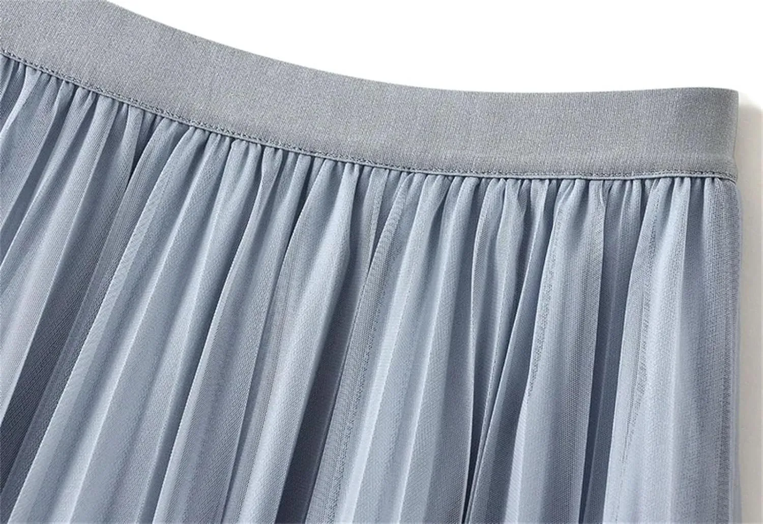 Women's Elastic Waist Pleated Printed A-Line Skirt High Waist Loose Mid-Calf Skirt