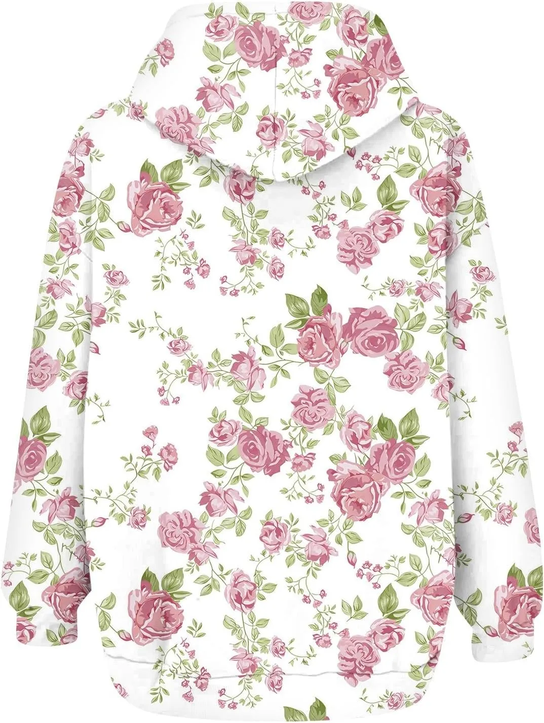 Women's Fashion Floral Print Zip Up Hoodies With Pockets, Casual Style, Long Sleeve, S-3XL