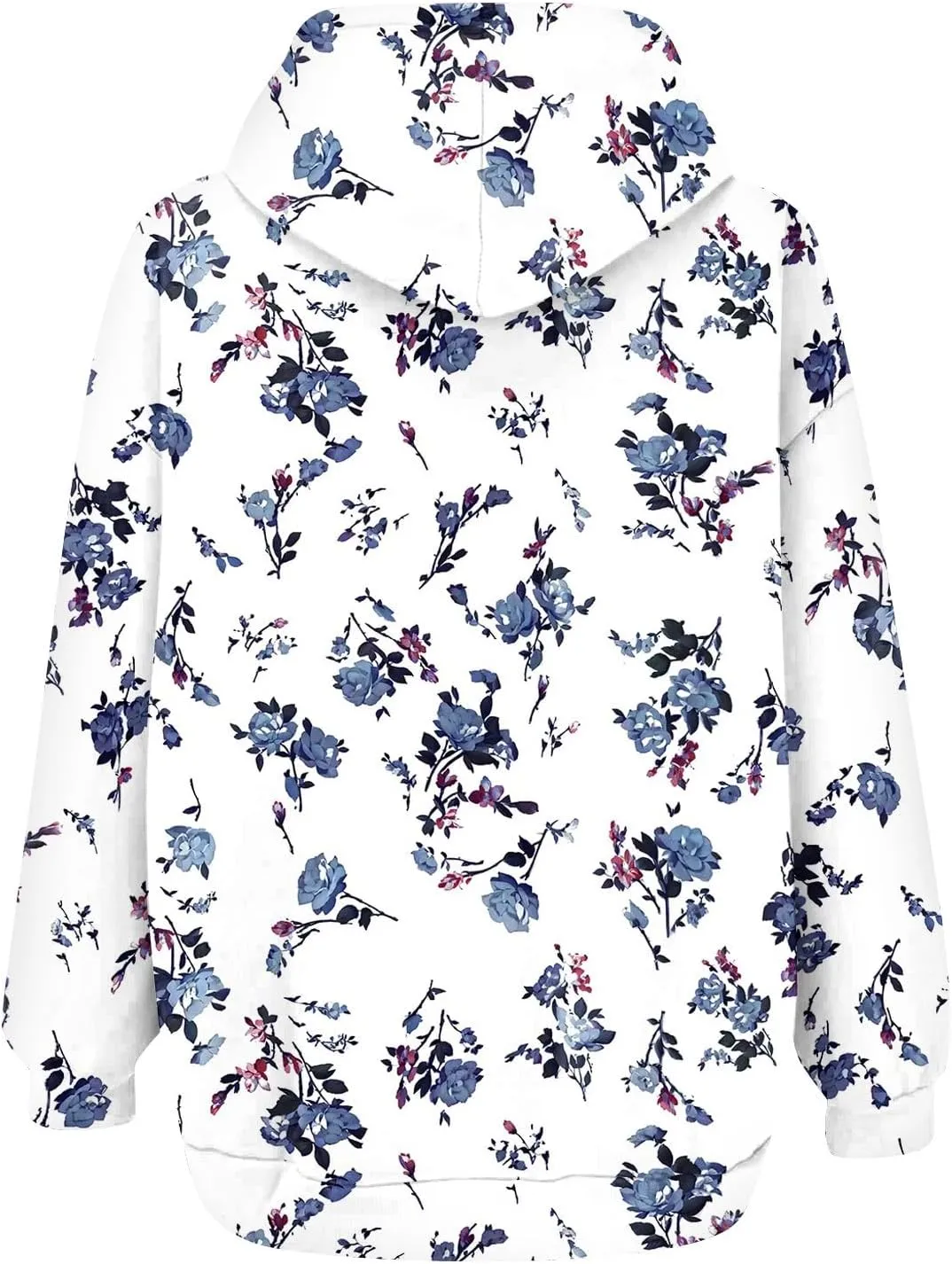 Women's Fashion Floral Print Zip Up Hoodies With Pockets, Casual Style, Long Sleeve, S-3XL