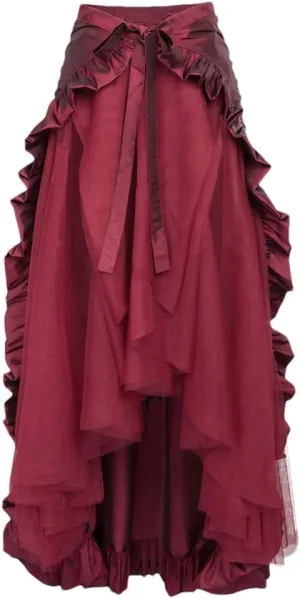 Women's High Waist A-Line Skirt, Ruffles Tulle Irregular Casual Skirt, Women Party Skirt