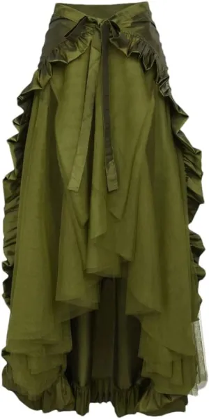 Women's High Waist A-Line Skirt, Ruffles Tulle Irregular Casual Skirt, Women Party Skirt