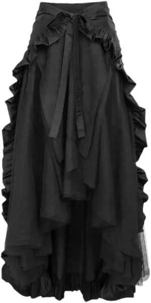 Women's High Waist A-Line Skirt, Ruffles Tulle Irregular Casual Skirt, Women Party Skirt