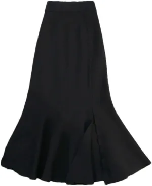 Women's Knitted A-Line Skirt Side Slit Solid Color High Waist Casual Fishtail Skirt