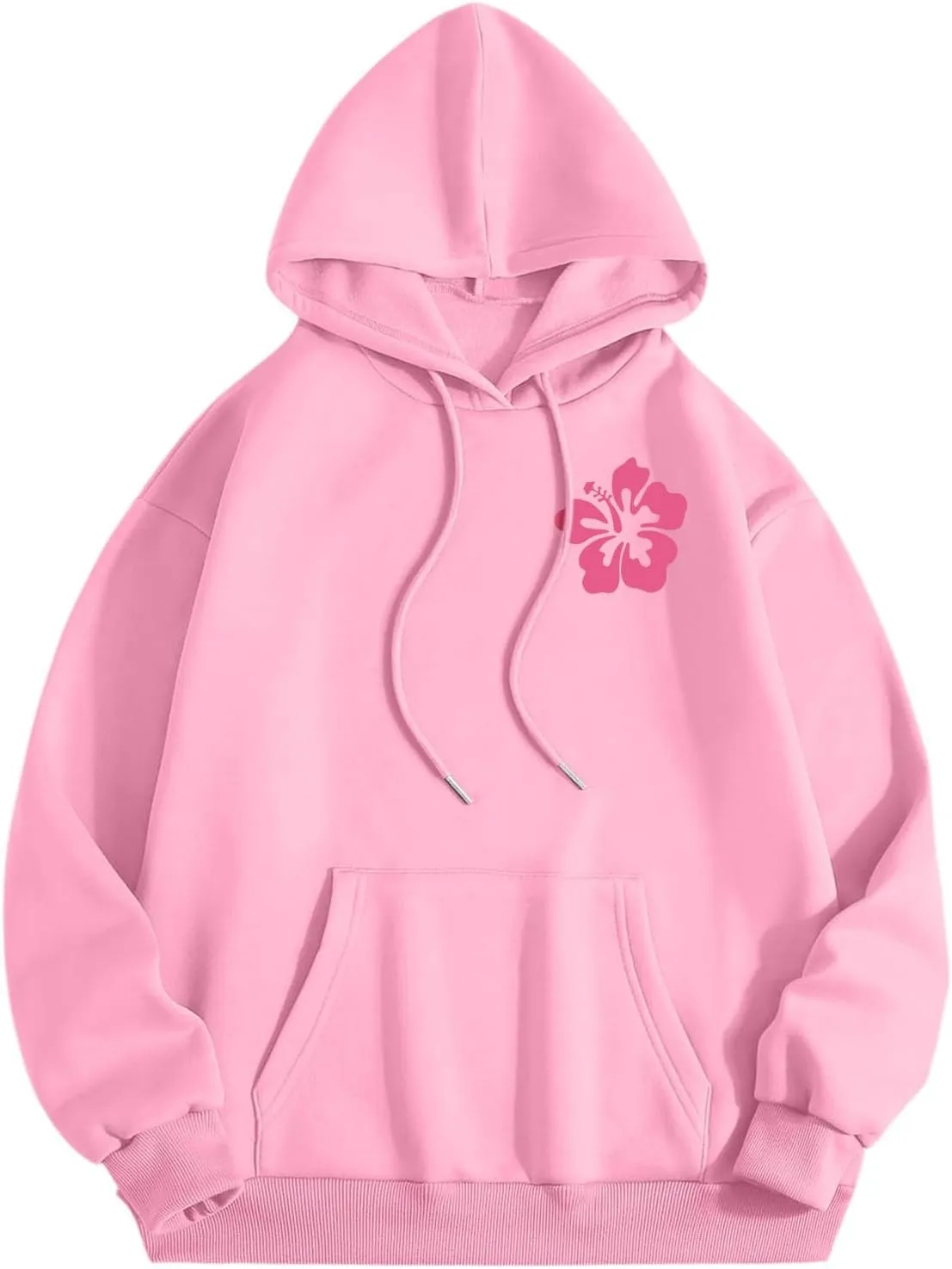 Womens Letter Print Hoodies Cute Graphic Preppy Sweatshirt Long Sleeve Pullover with Pockets 2024 Fall Winter Outfits