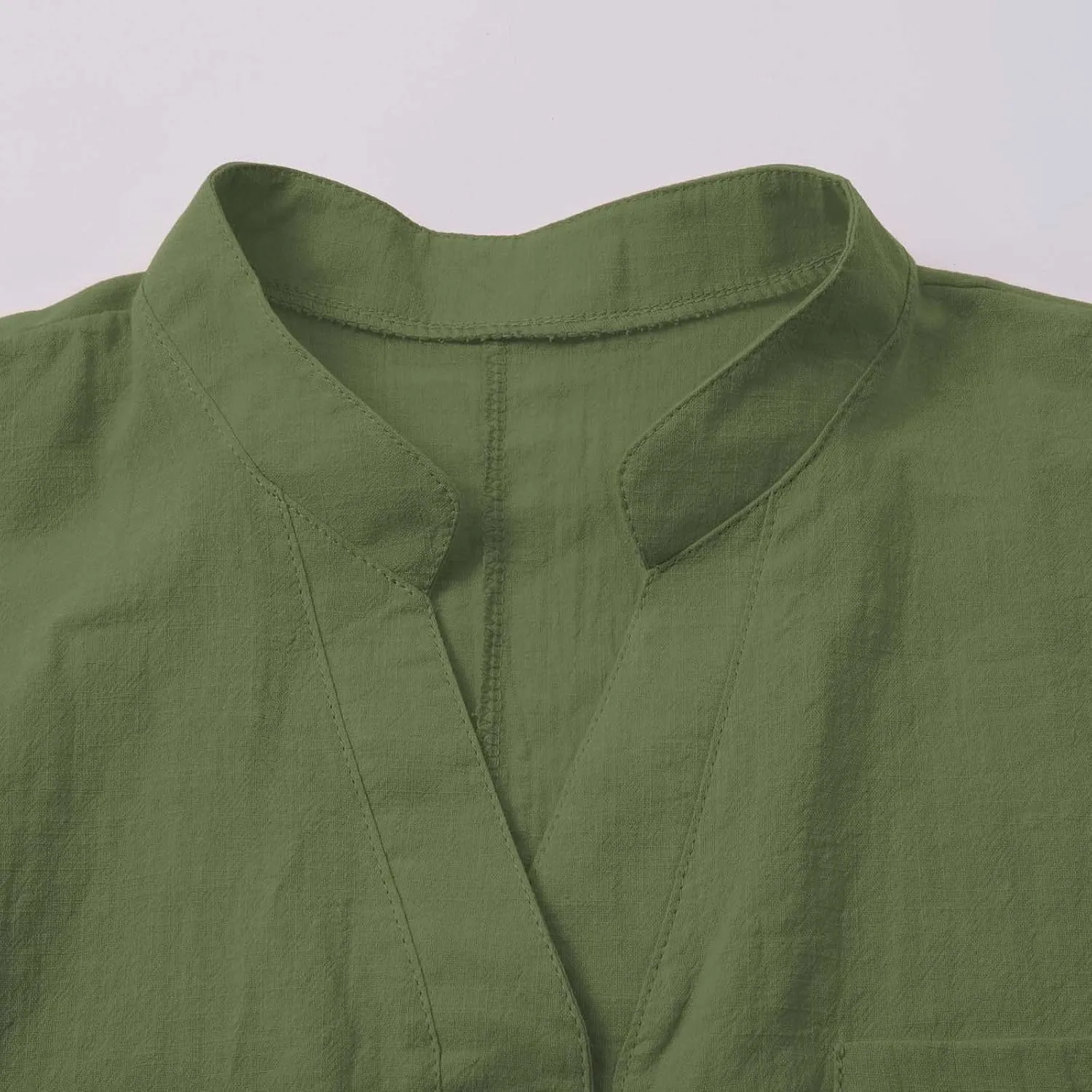 Womens Linen Shirt Cotton Gauze Tops Short Sleeve V Neck Button Henley Shirts Causal Summer Blouses Linen Clothing