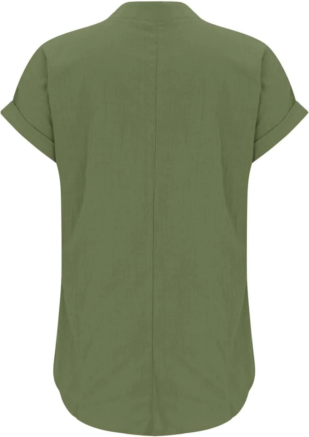 Womens Linen Shirt Cotton Gauze Tops Short Sleeve V Neck Button Henley Shirts Causal Summer Blouses Linen Clothing