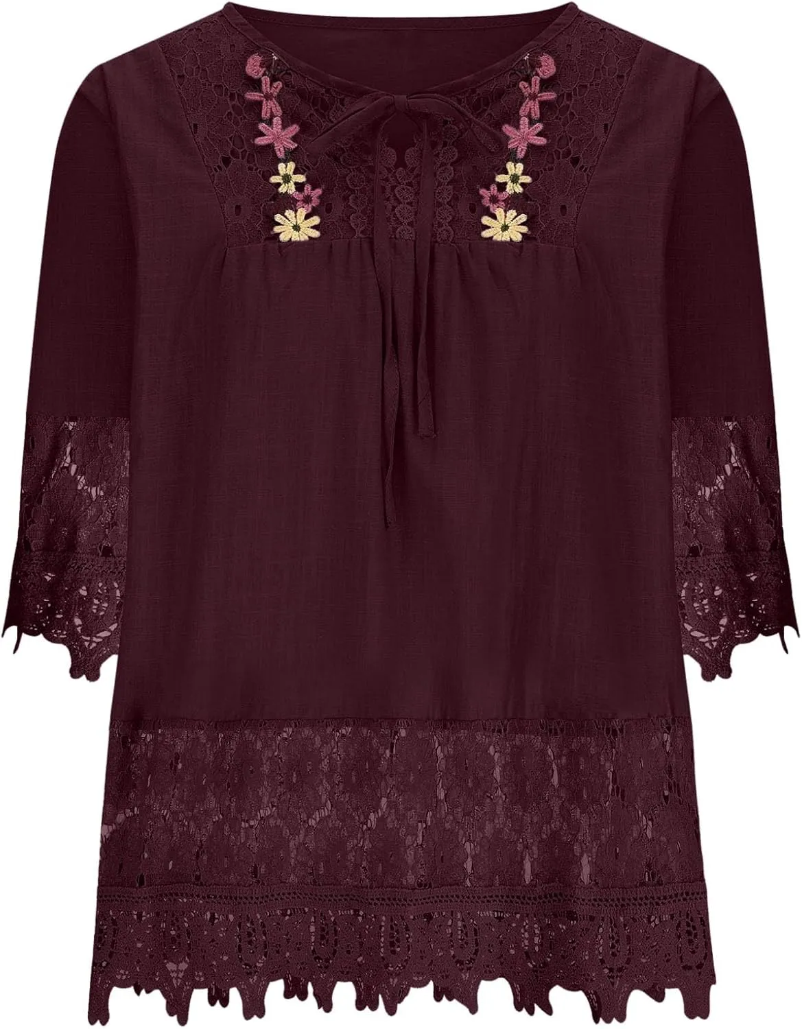 Women's Linen Shirts V-Neck Button Down Blouses Collar Trendy Dressy Tshirt Long Sleeve Loose Tunic Top