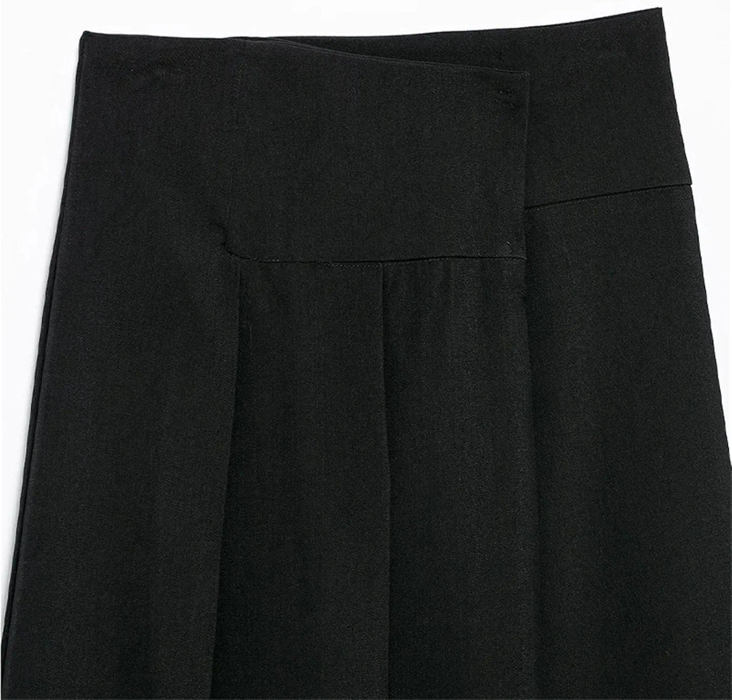 Women's Midi Skirts Classic Office Solid Pleated Front Button Mid Waist A-Line Skirt