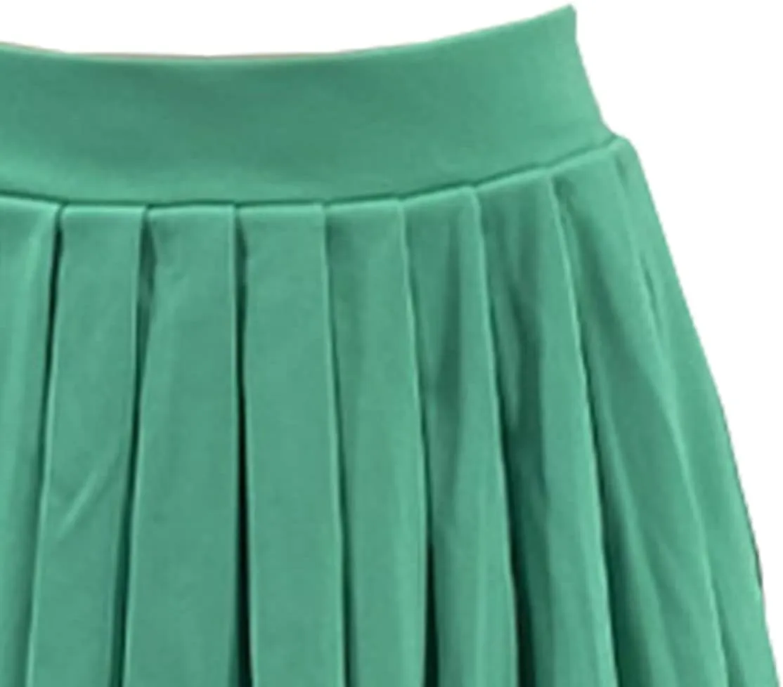 Women's Mini Pleated Skirts Y2k High Wiast Stretchy Tennis Skater A-Line Skirt Clubwear
