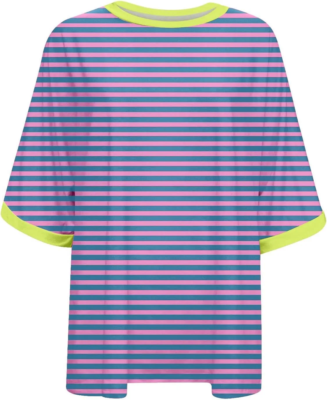 Womens Oversized T Shirts 2025 Trendy Striped Dressy Casual Crewneck Short Half Sleeve Colorblock Cute Summer Tops