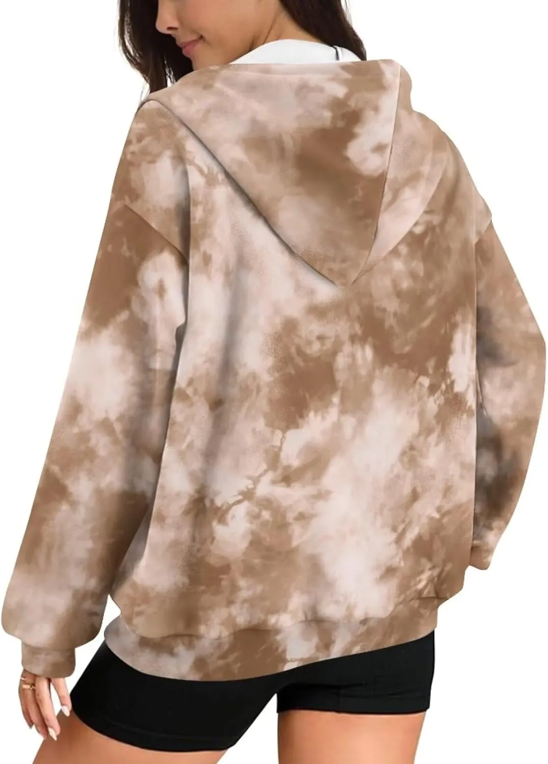 Women's Oversized Zip-Up Hoodies Comfy Long Sleeve Pockets Sweatshirt Loose Fit Y2K Jacket Casual Fashion