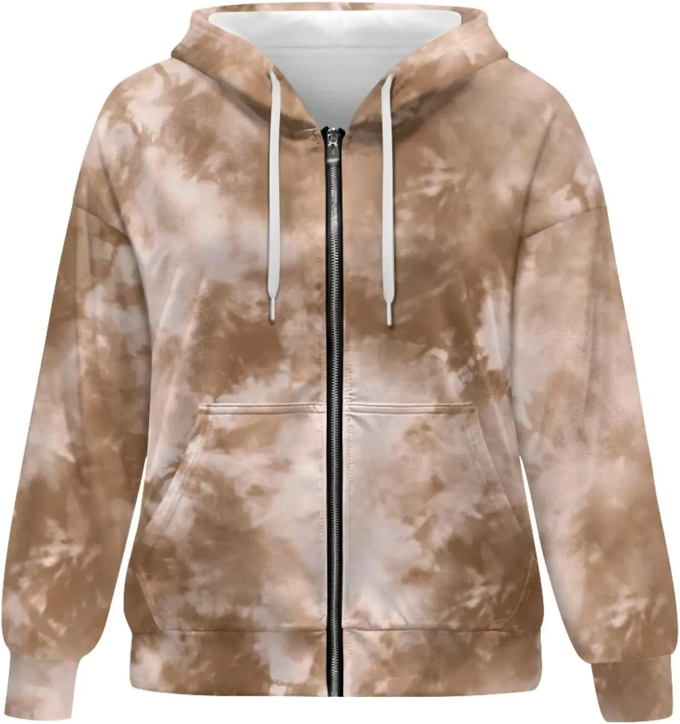 Women's Oversized Zip-Up Hoodies Comfy Long Sleeve Pockets Sweatshirt Loose Fit Y2K Jacket Casual Fashion