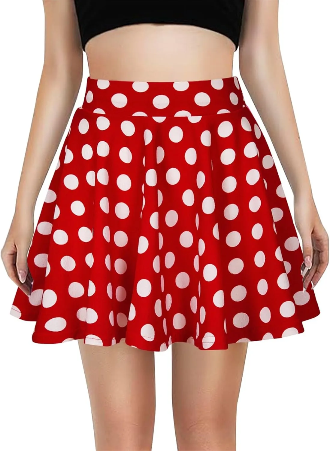Women's Pleated Mini Skater Skirt Stretch Basic School Cheerleader Tennis Skirt Comfy Casual Uniform 2025 Summer