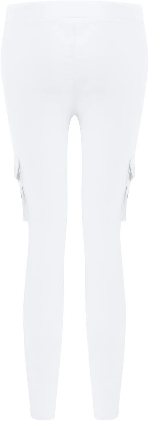 Womens Plus Size Butt Lifting Leggings Slim Fit Stretch Drawstring Cargo Joggers Yoga Sweatpants with Multi Pockets