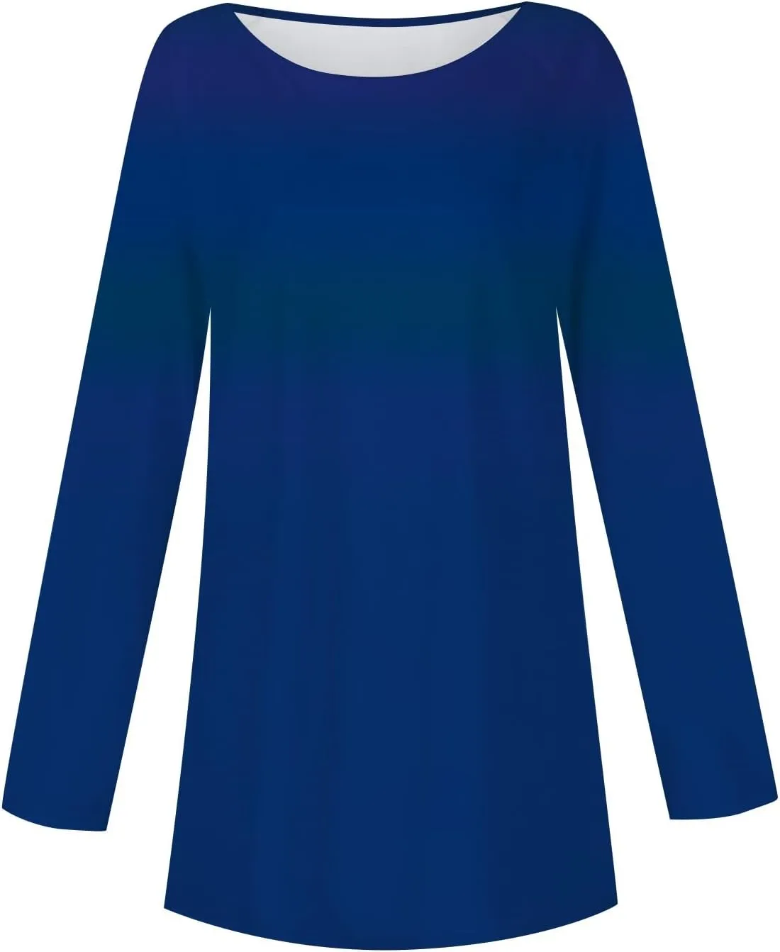 Womens Shirts Long Sleeve Round Neck Tops Trendy Oversized Blouse Casual Cute Tunic Printed Loose Fit Clothing