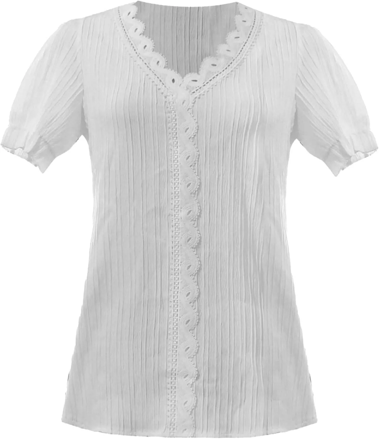 Womens Short Sleeve Shirts V Neck Hollow Summer Tops Loose Dressy Casual Striped T-Shirt Summer Vacation Outfits for Women