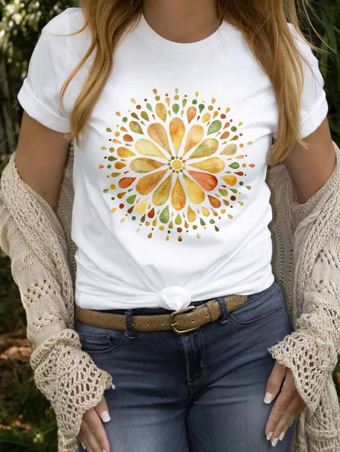 Women's Short Sleeve T Shirts Graphic Tees Crewneck Casual Loose 2025 Summer Boho Tops