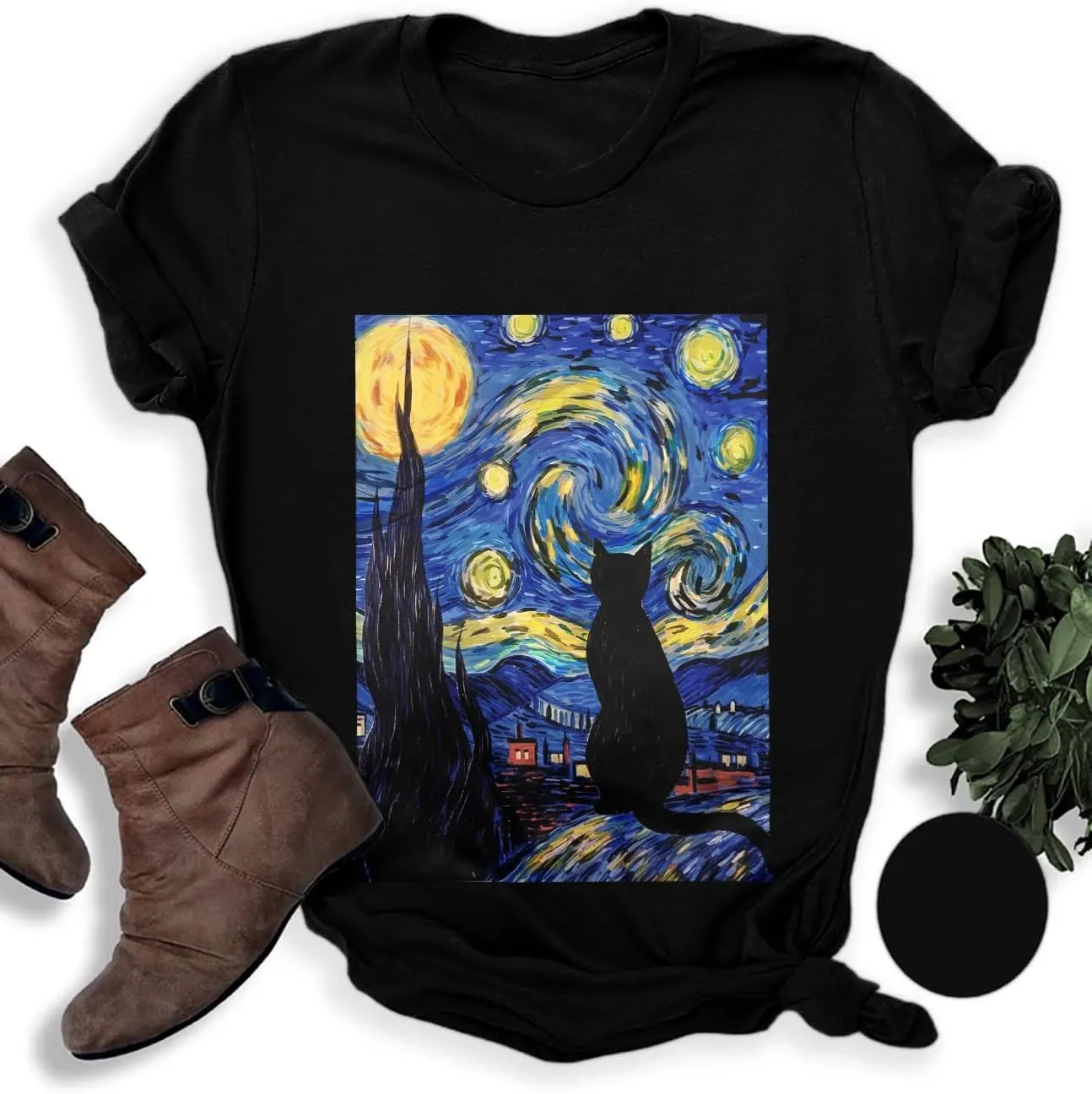 Women's Short Sleeve T Shirts Graphic Tees Crewneck Casual Loose 2025 Summer Boho Tops