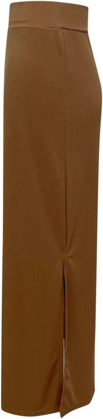 Womens Skirts Midi Length Solid Color Hip-Wrapped Split Skirt Sexy Elasticity Bodycon Skirts Trendy Elegant Skirt