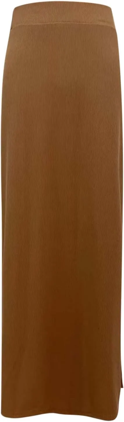 Womens Skirts Midi Length Solid Color Hip-Wrapped Split Skirt Sexy Elasticity Bodycon Skirts Trendy Elegant Skirt